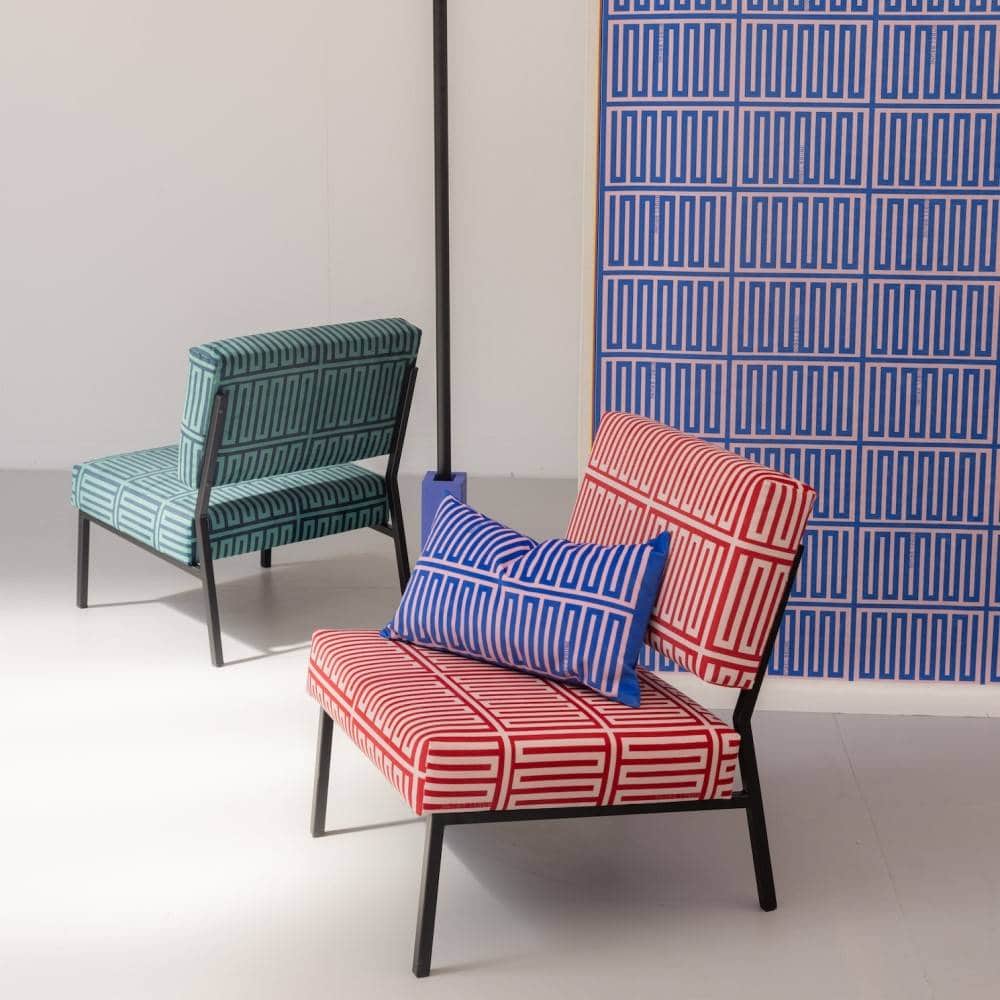 Kissen "Capsule Elios" Rosa & Blau