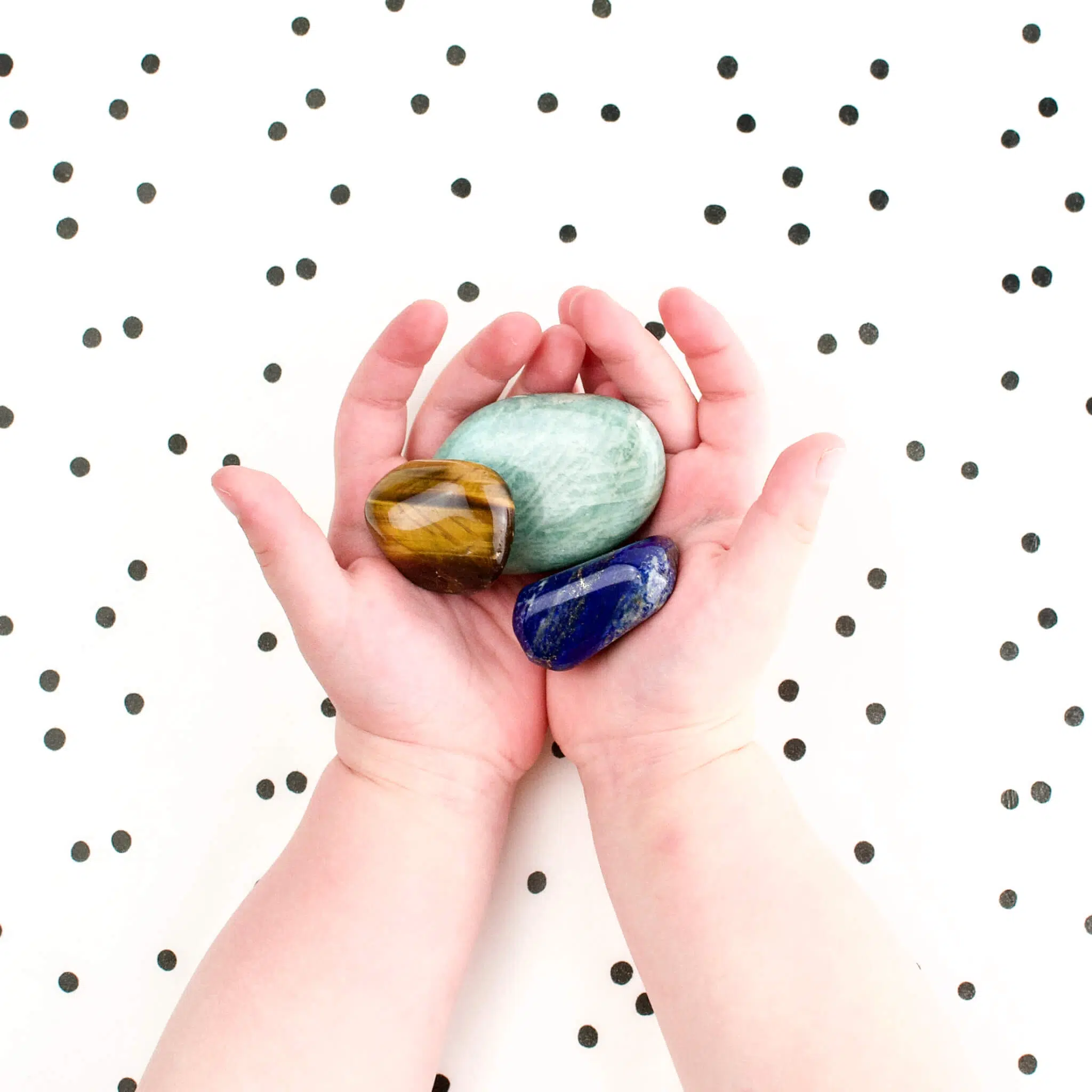 Set aus Tigerauge, Lapislazuli und Amazonit "Team Mut und Zuversicht"