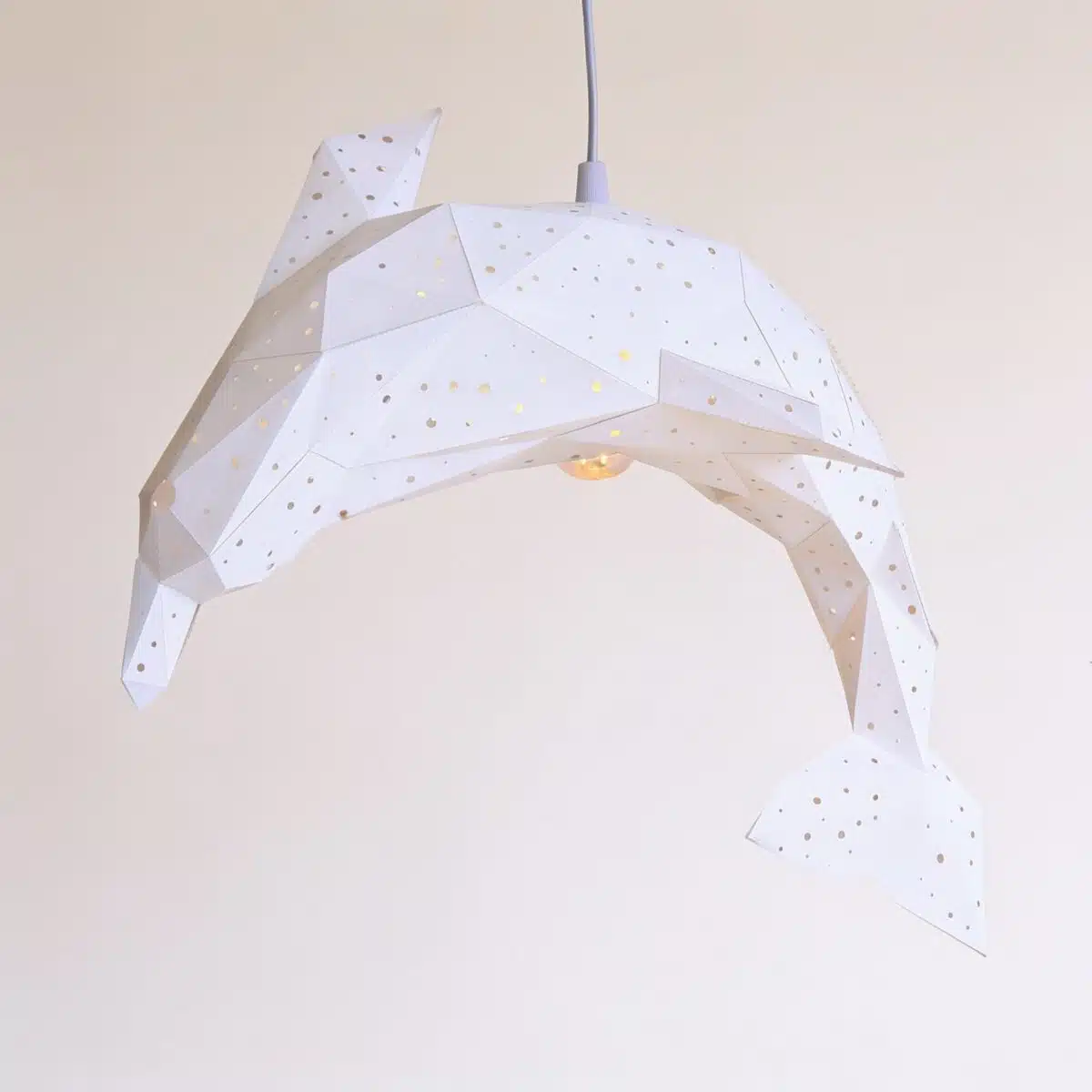 Bubble Delfin-Lampenschirm – DIY-Set, Weiß – Produktansicht