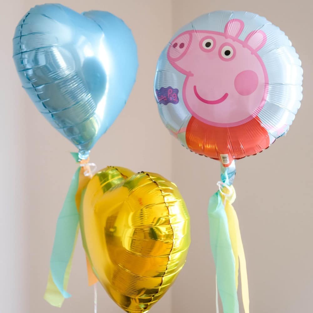 Peppa Wutz, 3er Ballonset mit Helium befüllt