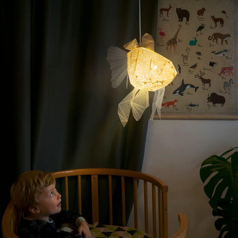 Baby Goldfish Origami Lampe, Weiß