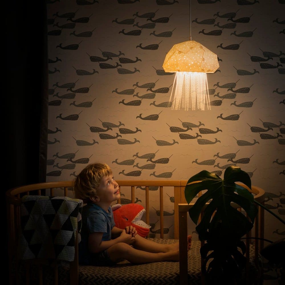 Baby Jelly Origami Lampe, Weiß