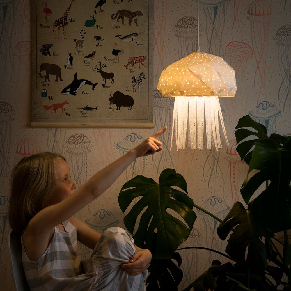 Baby Jelly Origami Lampe, Weiß