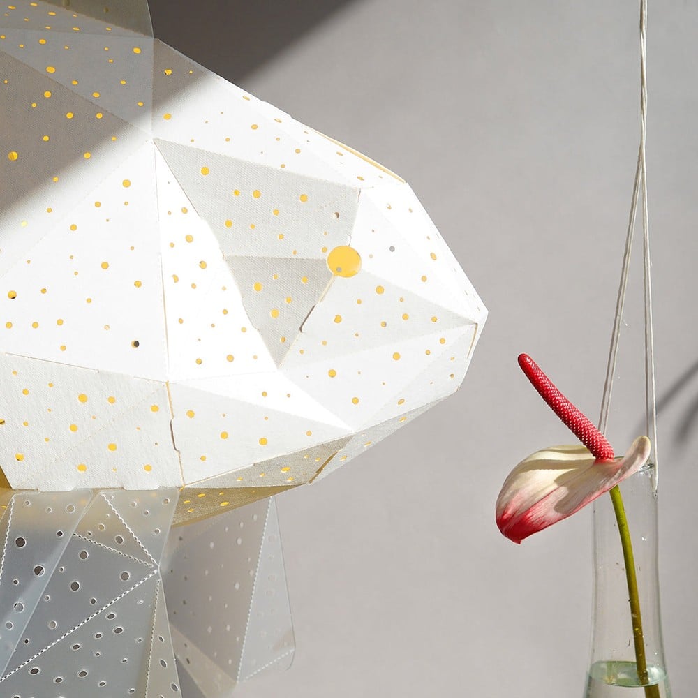 Giant Goldfish Origami Lampe, Weiß