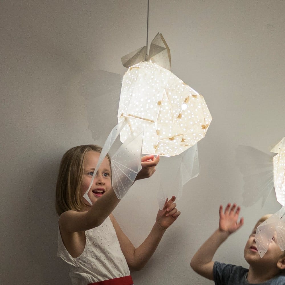 Giant Goldfish Origami Lampe, Weiß