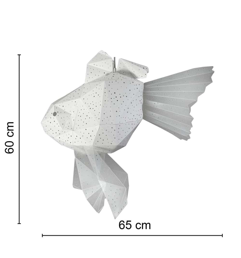 Giant Goldfish Origami Lampe, Weiß