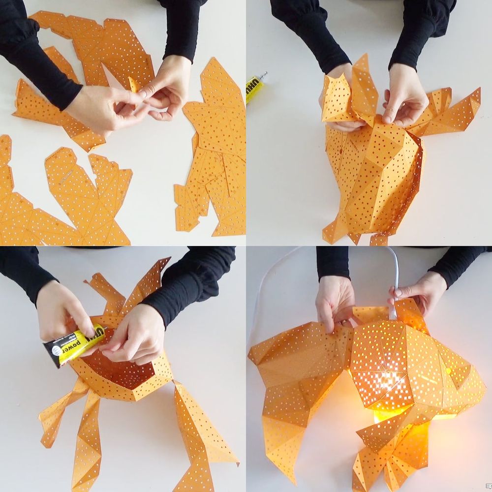 Fisch Lampe DIY-Kit, Weiß