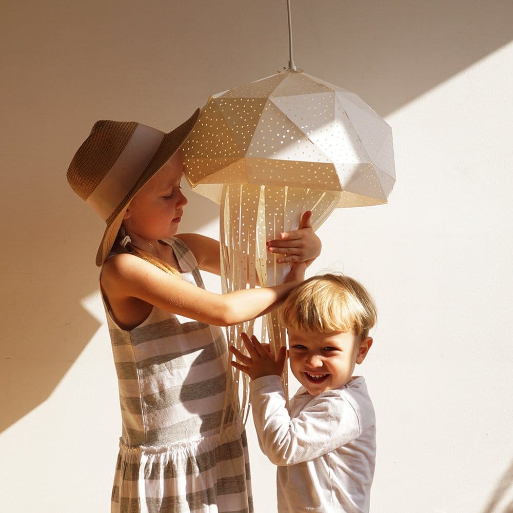Giant Jelly Origami Lampe, Weiß