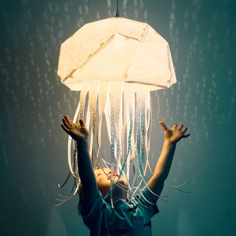 Giant Jelly Origami Lampe, Weiß