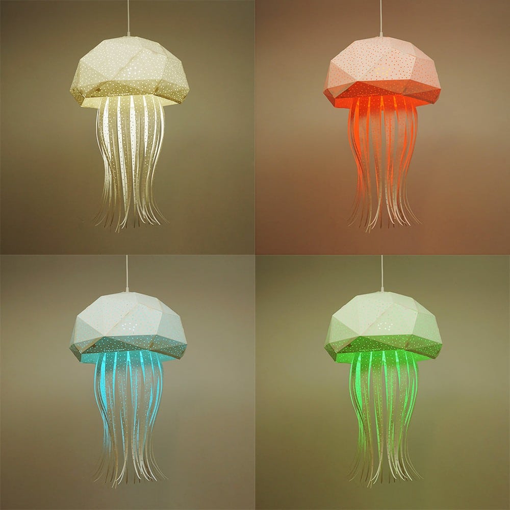 Giant Jelly Origami Lampe, Weiß