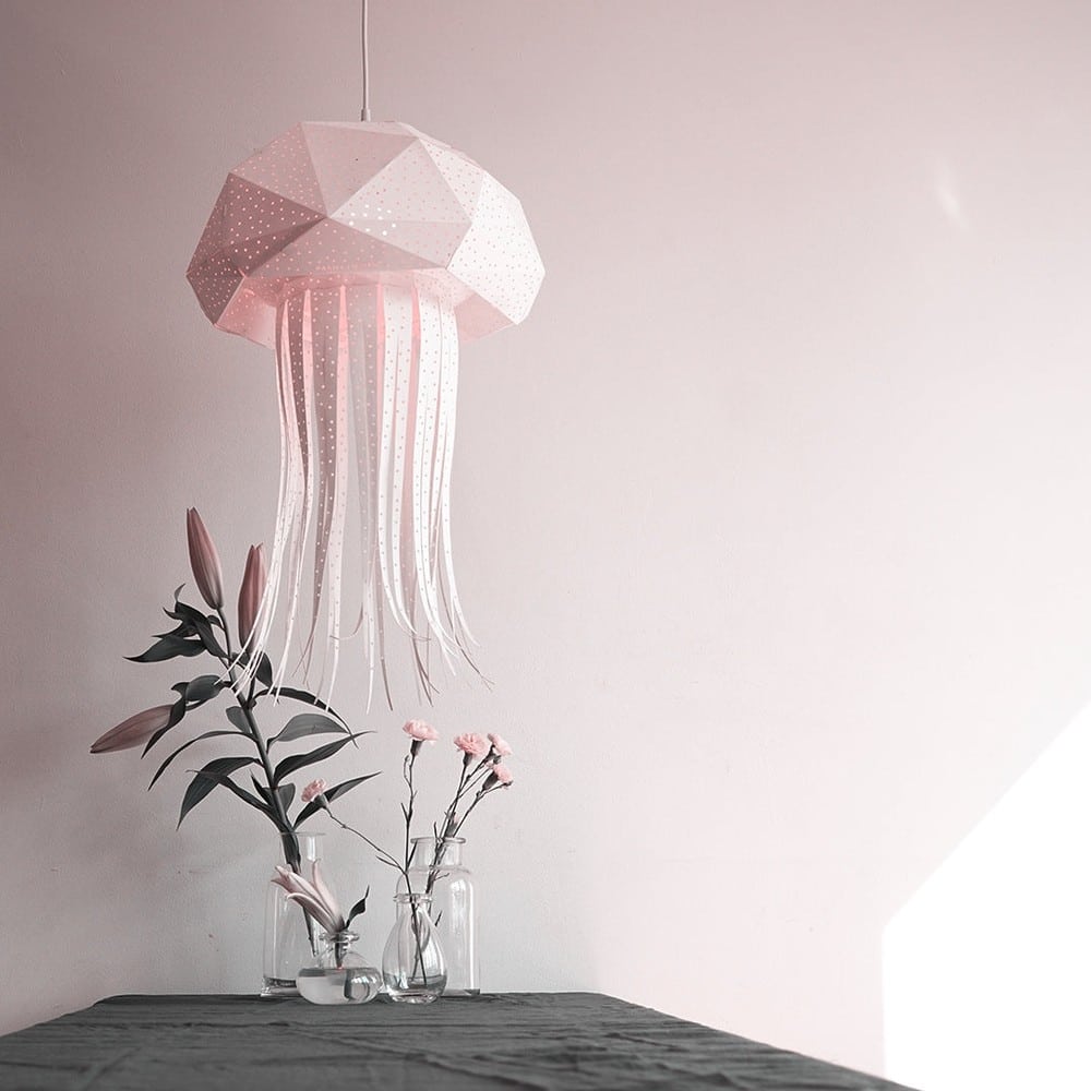Giant Jelly Origami Lampe, Weiß