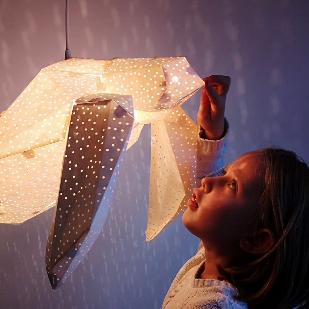 Sea Turtle Origami Lampe, Weiß