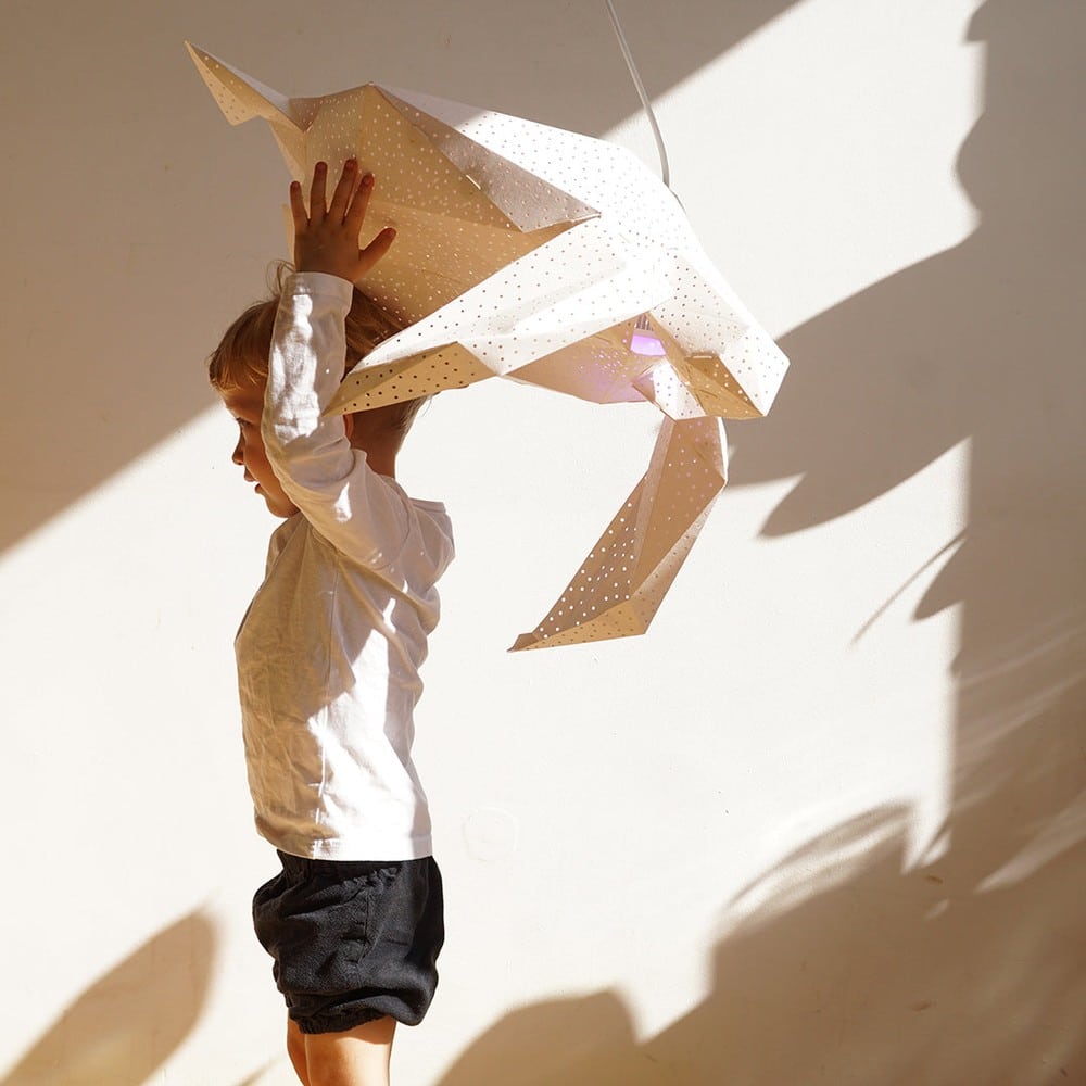 Sea Turtle Origami Lampe, Weiß