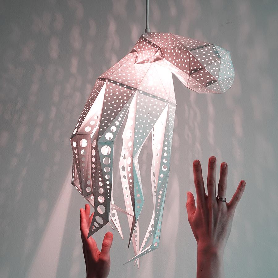 Octopus Lampe DIY-Kit, Weiß