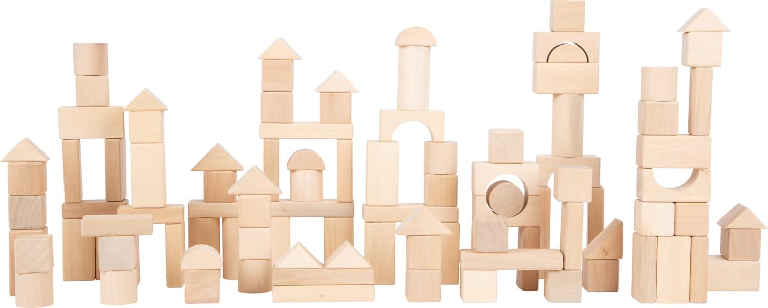 Holzbausteine Natur 100er-Pack