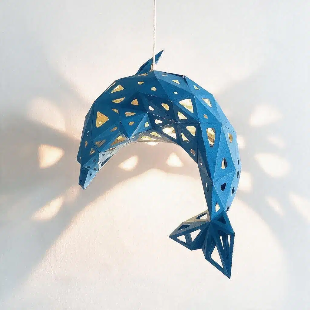 Coral Delfin-Lampenschirm – DIY-Set, Ozeanblau – Produktansicht