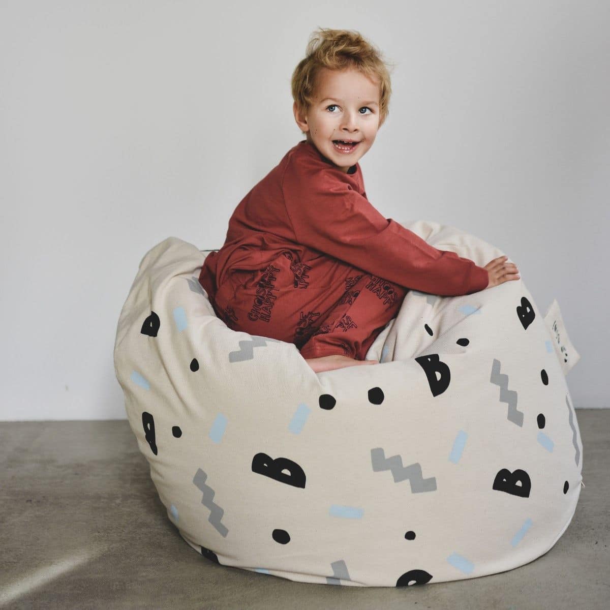 Sitzsack "Panda with B-Boy" Blauer Griff