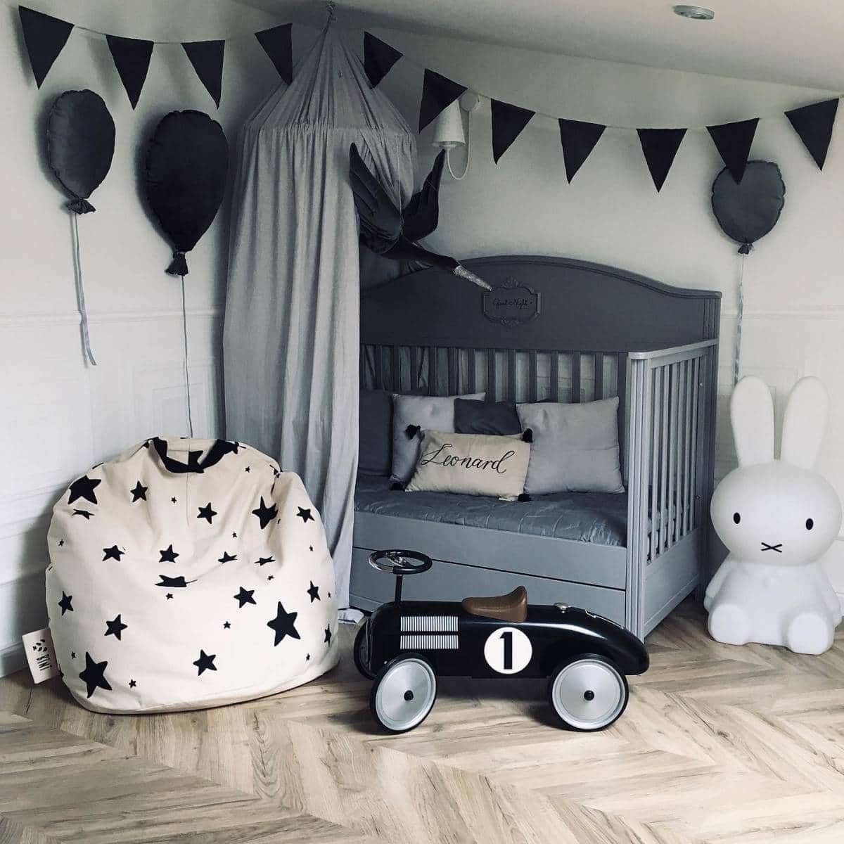 Sitzsack "Panda with Stars" Schwarzer Griff