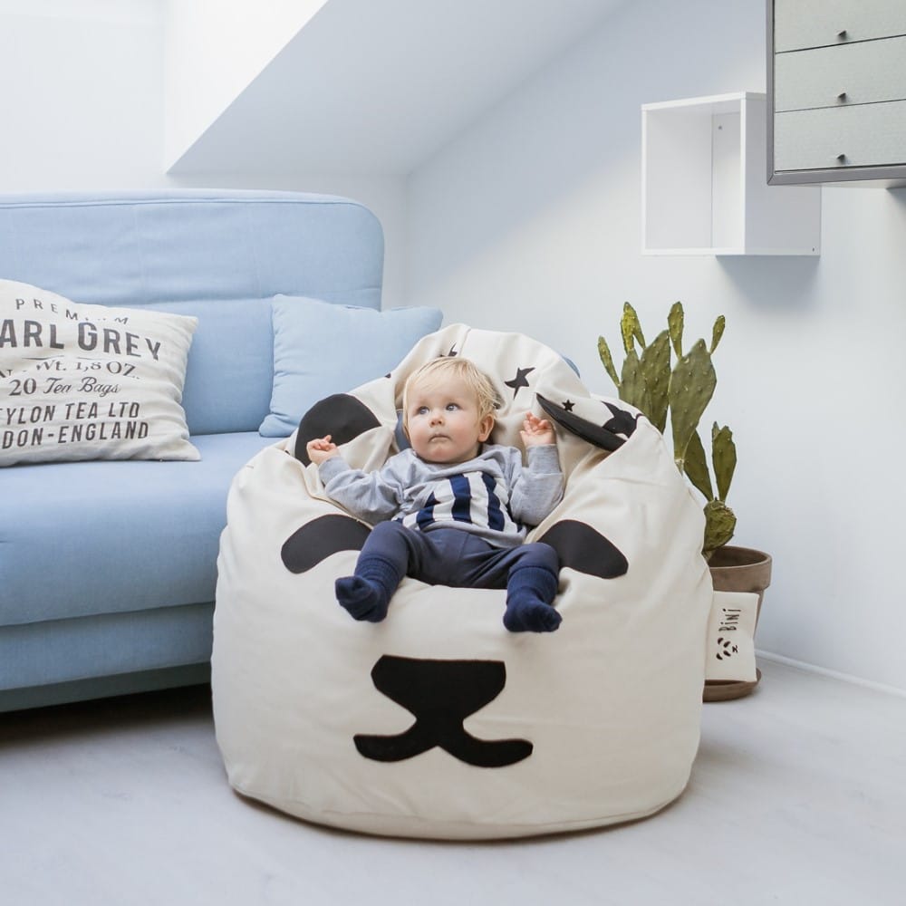 Sitzsack "Panda with Stars" Schwarzer Griff
