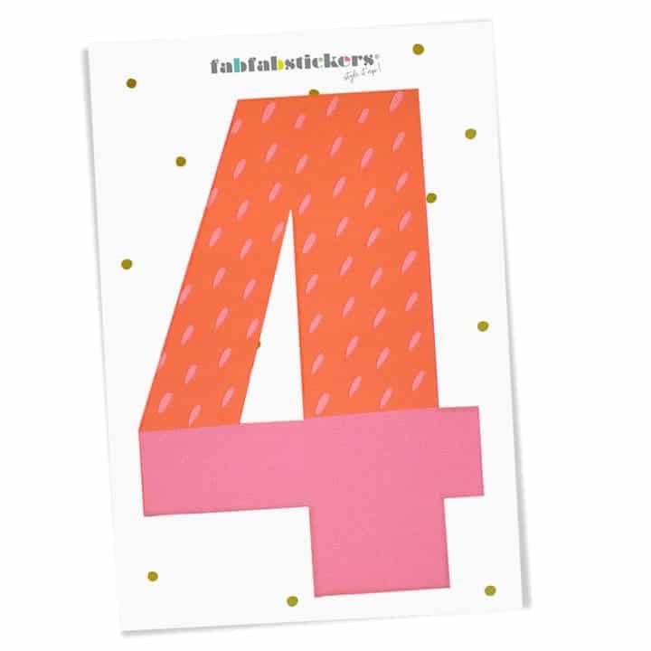 Bügelzahl 4, Pink Koralle