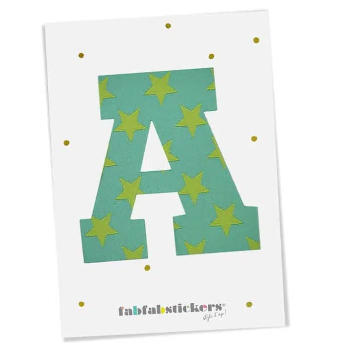 Bügelbuchstabe A, Green Mix