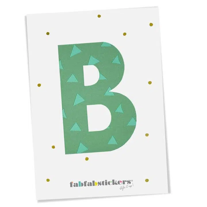 Bügelbuchstabe B, Green Mix