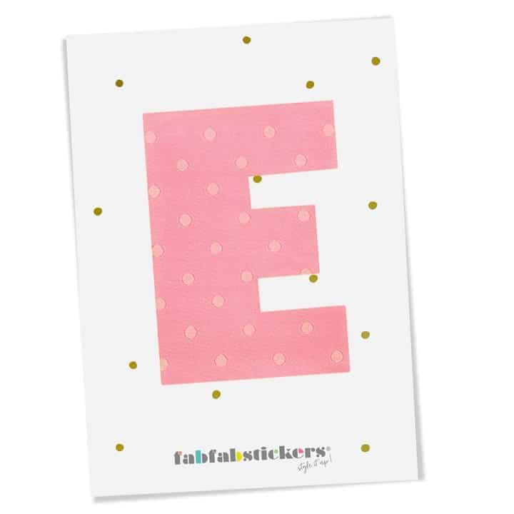 Bügelbuchstabe E, Pink Mix