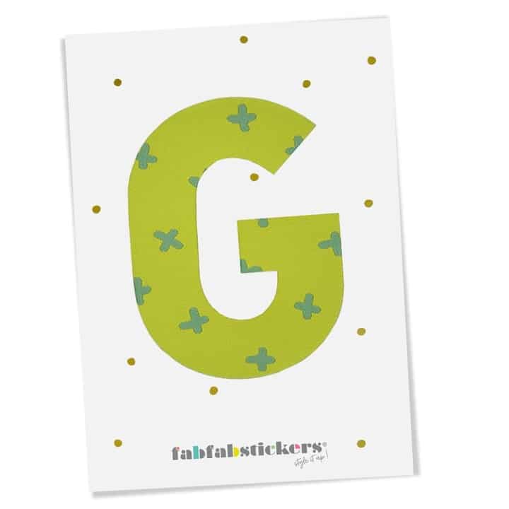 Bügelbuchstabe G, Green Mix