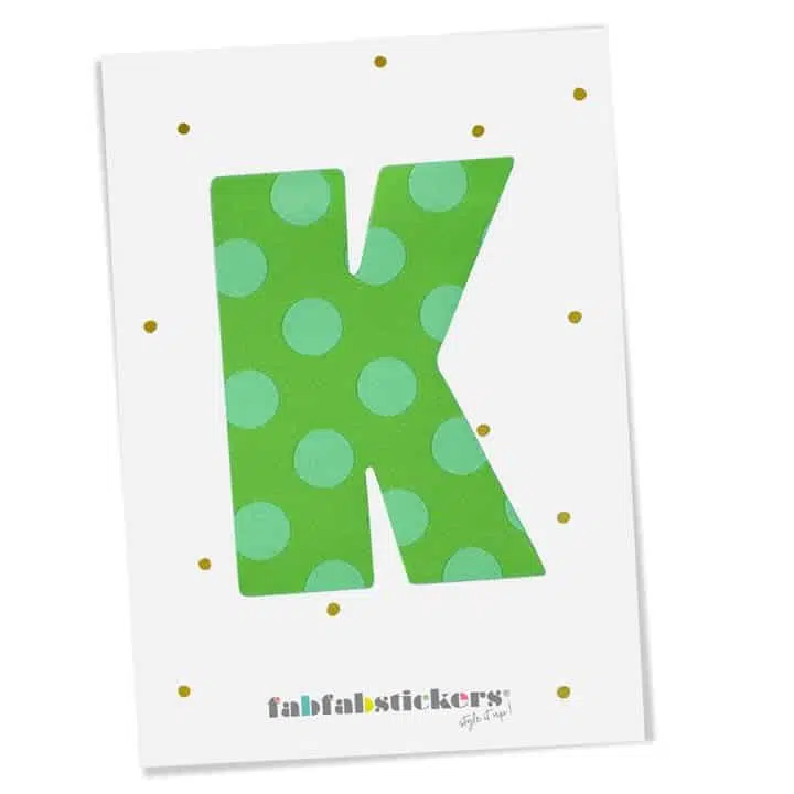 Bügelbuchstabe K, Green Mix