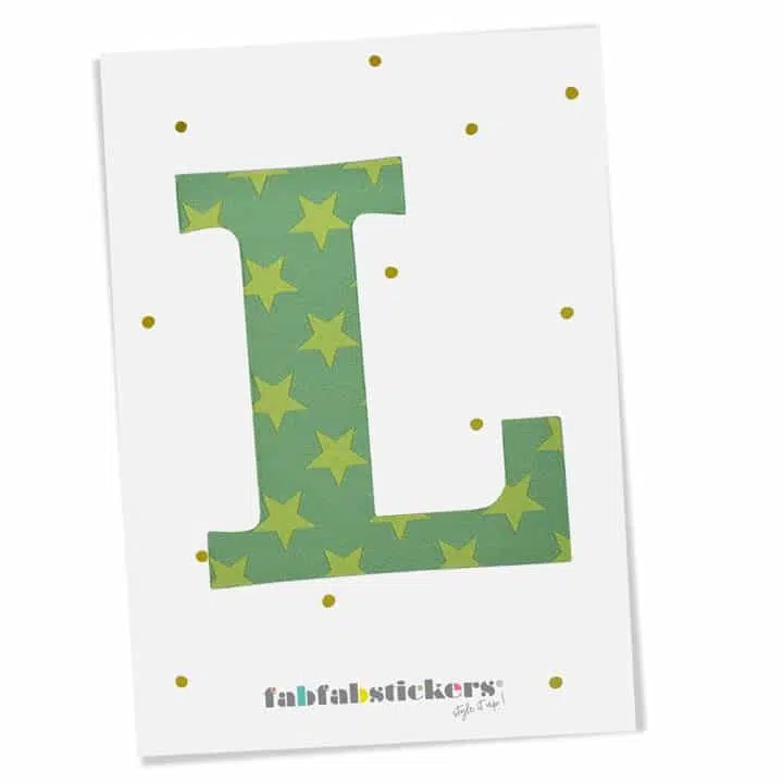 Bügelbuchstabe L, Green Mix