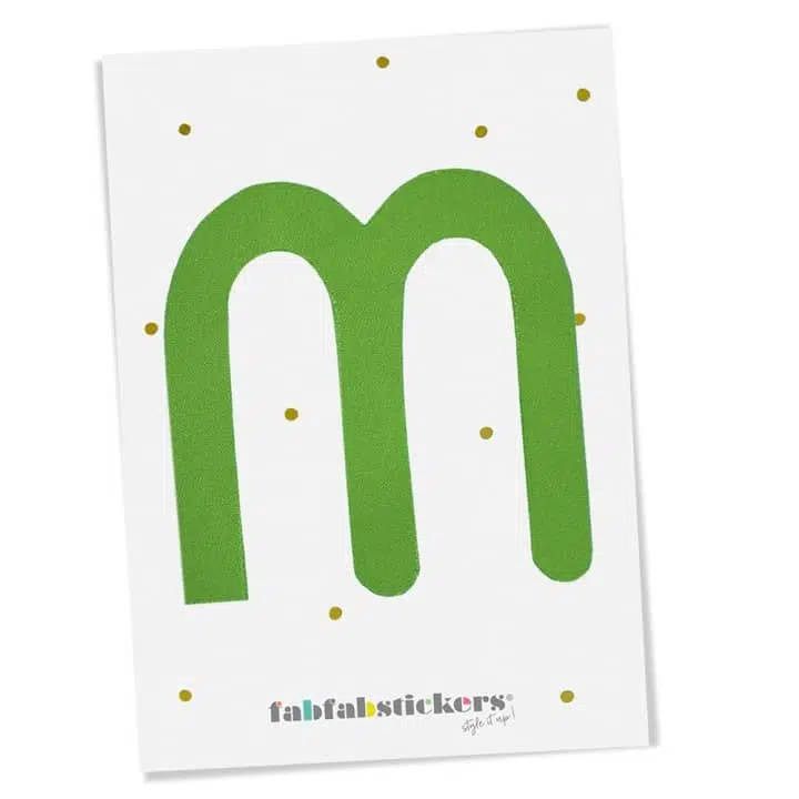 Bügelbuchstabe M, Green Mix