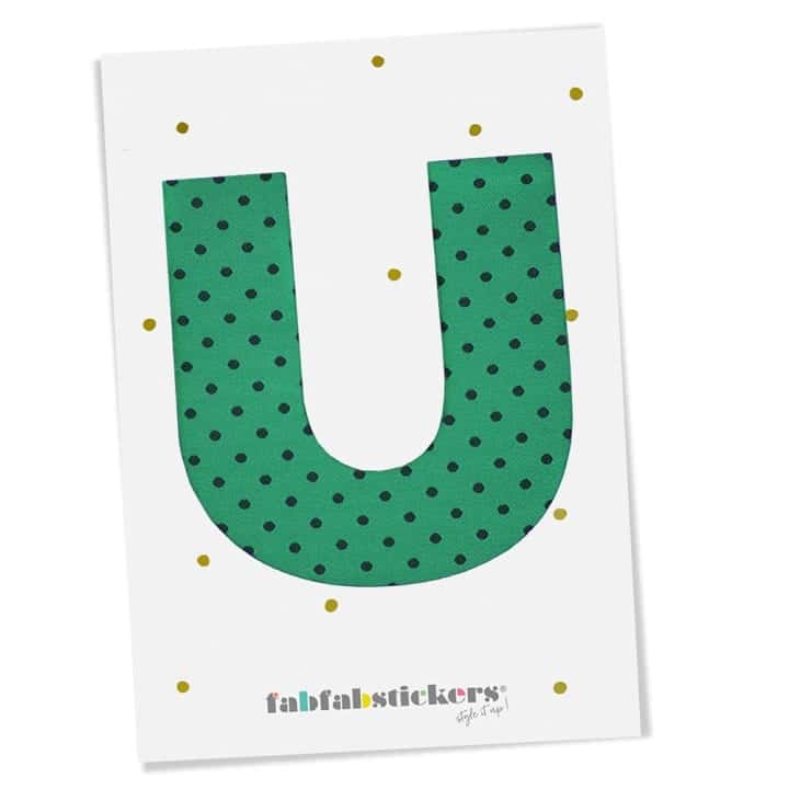 Bügelbuchstabe U, Green Mix