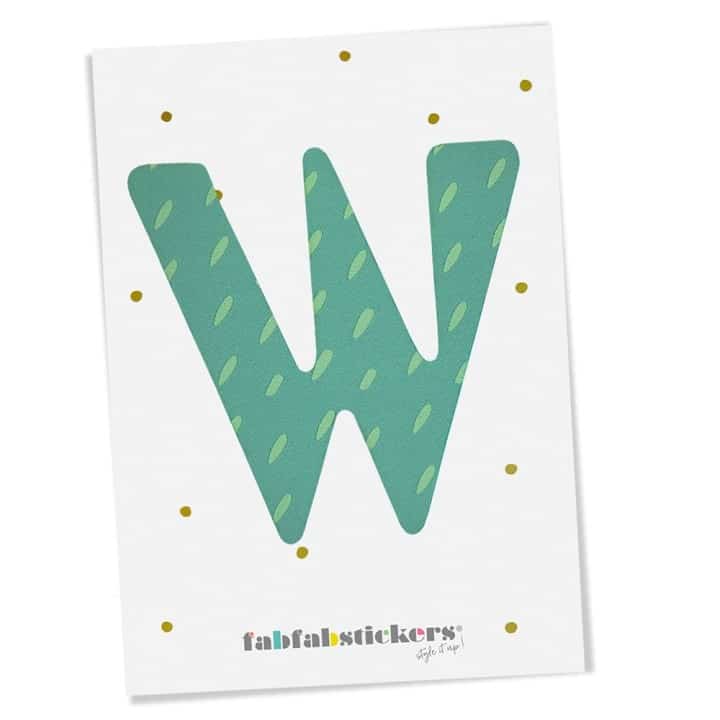 Bügelbuchstabe W, Green Mix