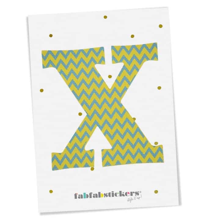 Bügelbuchstabe X, Green Mix