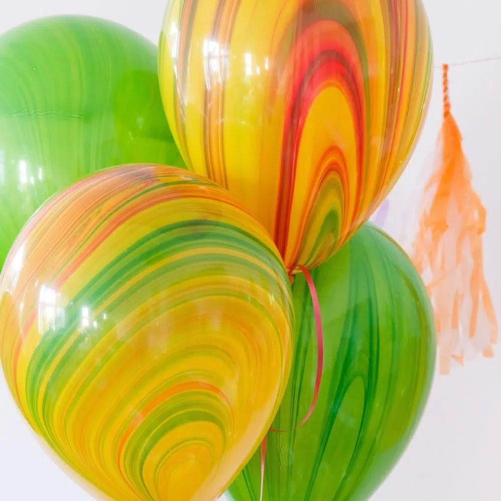 6 Marmorierte Ballons