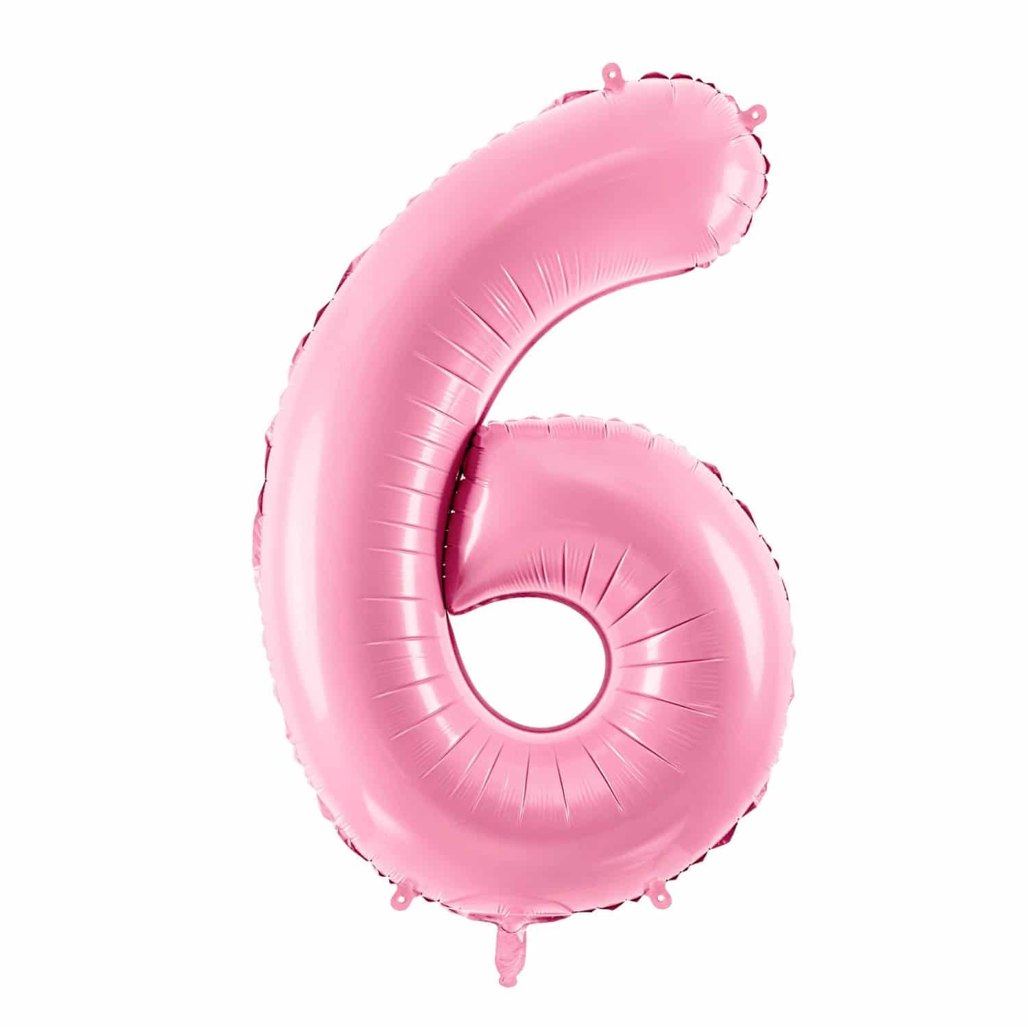 Geburtstagsballon "6" Rosa mit Helium befüllt