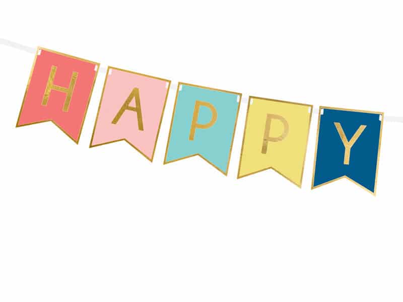 Happy Birthday Girlande Regenbogenfarben
