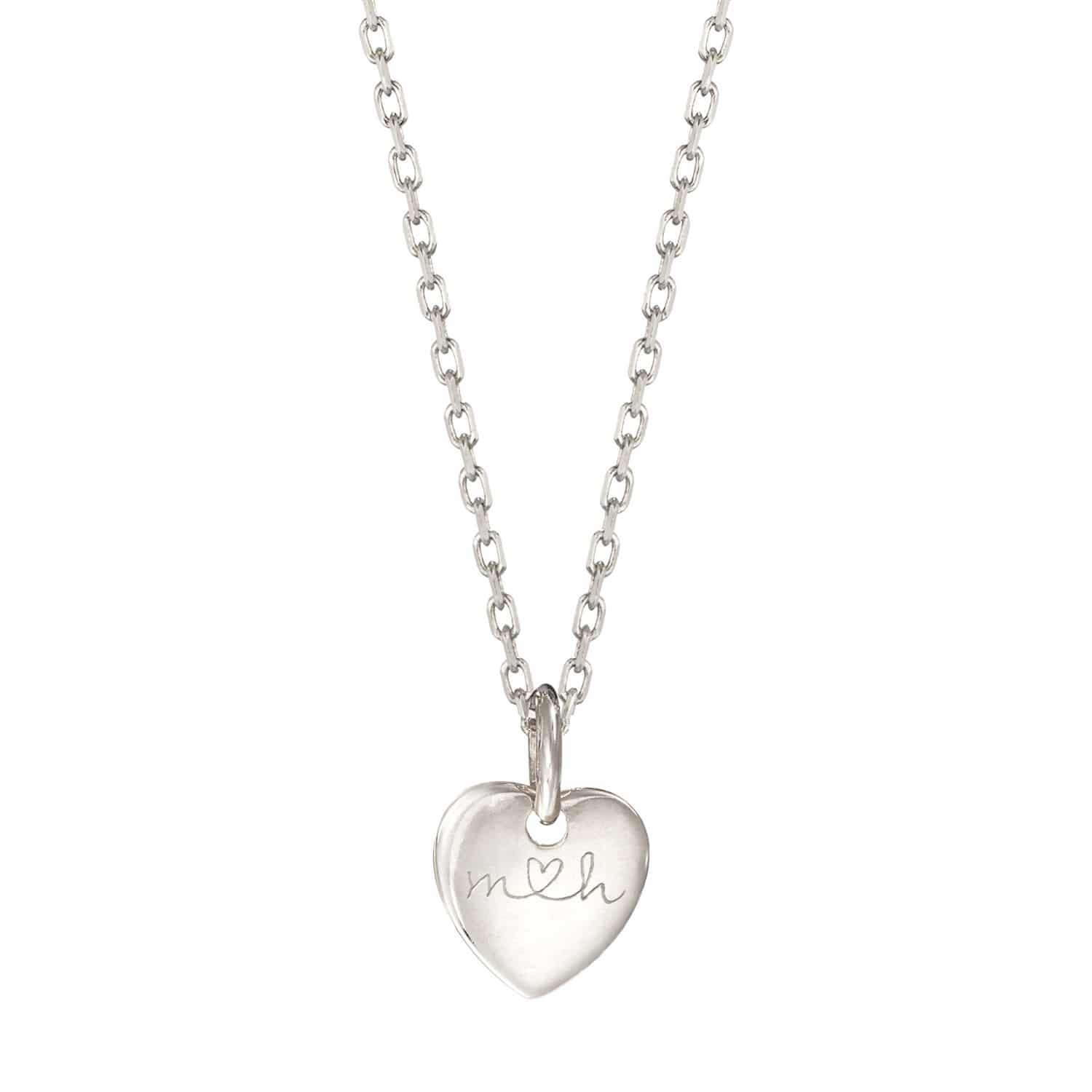 Personalisierte Du & Ich Mini Herz Halskette in 925er Sterlingsilber