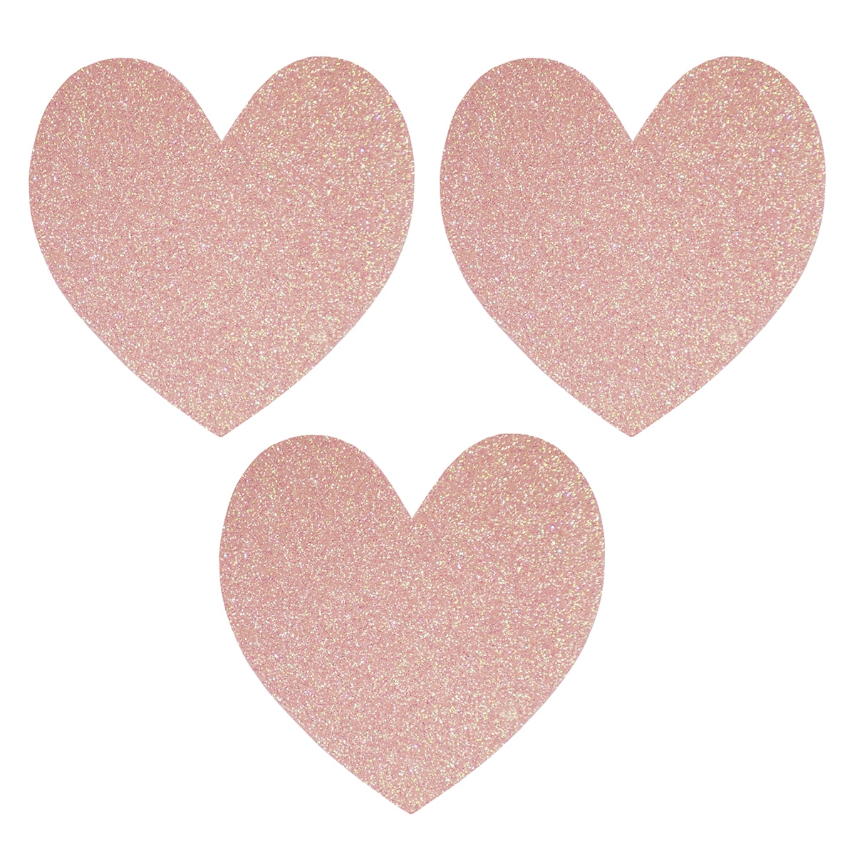 Dekosticker, Glitzerherzen Puderrosa
