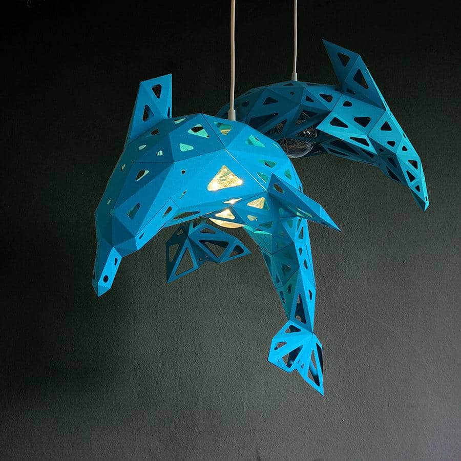 Delfin Lampenschirm DIY-Kit, Blau