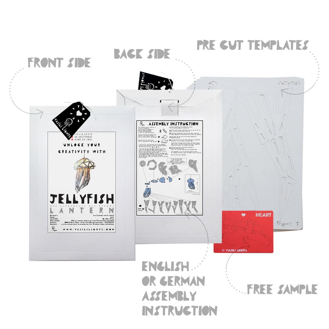 Jellyfish Lampenschirm DIY-Kit, Weiß