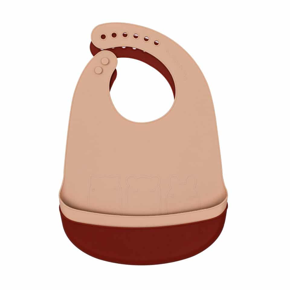 Lätzchen "Catchie Bibs" Rust & Beige, 2er Set