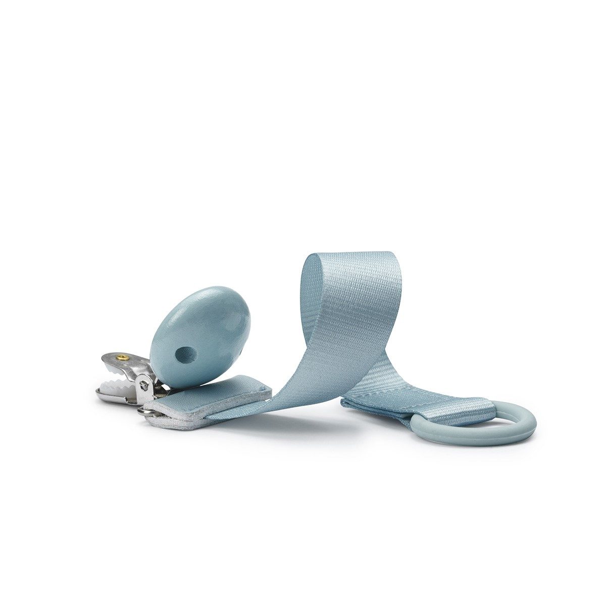 Schnullerband mit Holzdetail, Aqua Turquoise