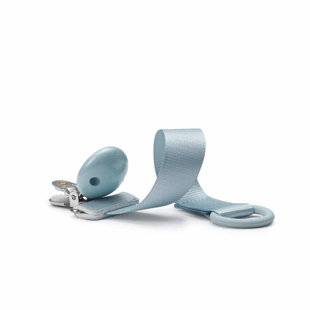 Schnullerband mit Holzdetail, Aqua Turquoise