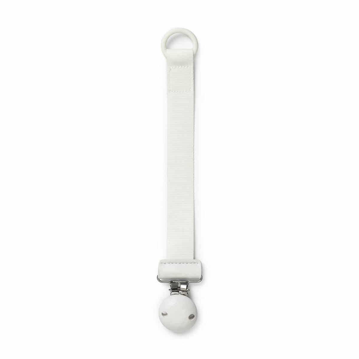 Schnullerband mit Holzdetail, Vanilla White