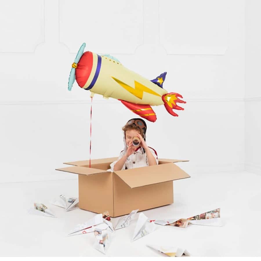 Folienballon Flugzeug, mit Helium befüllt