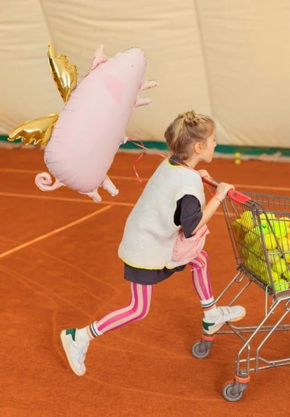 Folienballon Glücksschwein, mit Helium befüllt
