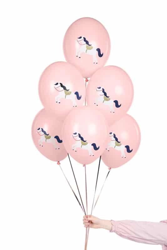 6 Pferdchenballons, Rosa