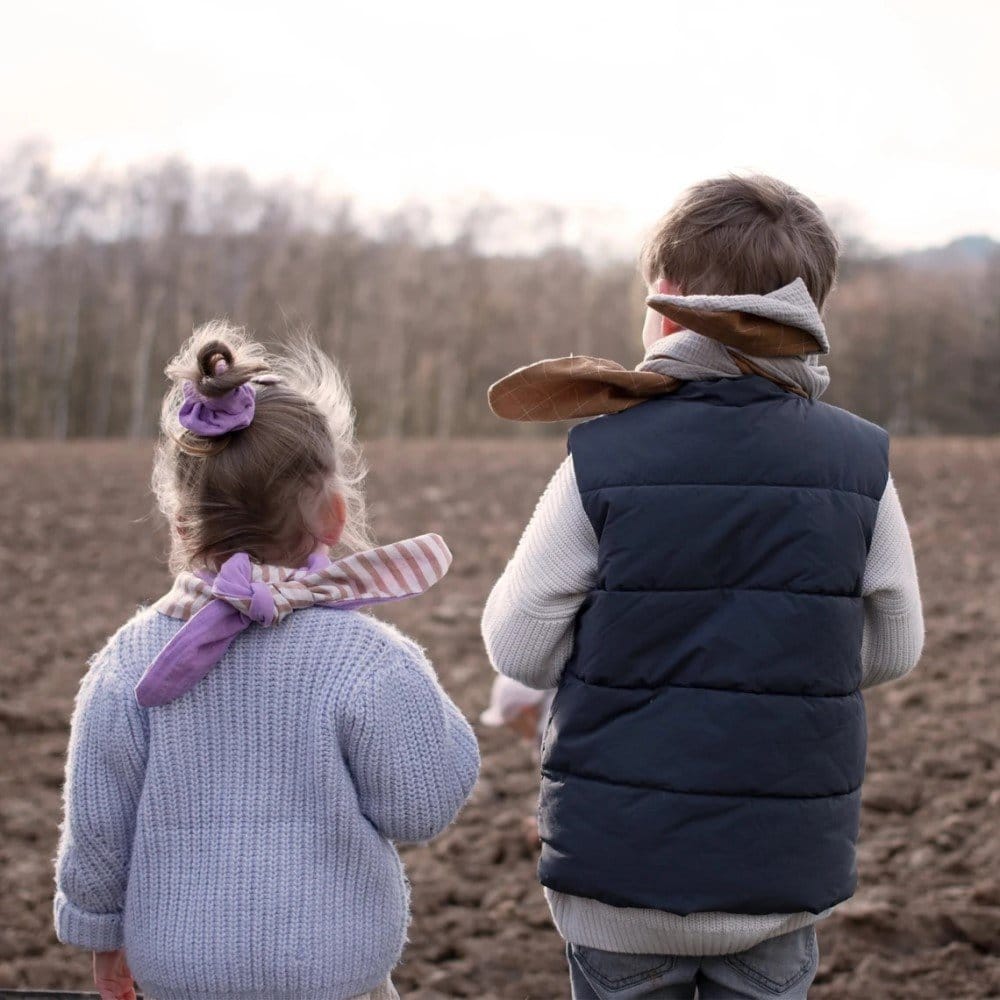 Musselinschal, Terra Stripes & Lila