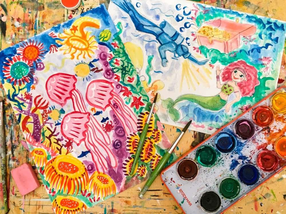Malen & Zeichnen mit Wasserfarben und Buntstiften für Kinder (7-8), Gutschein